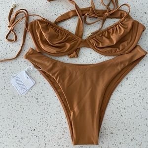 NWT Monday Swimwear Set in Rust size Small